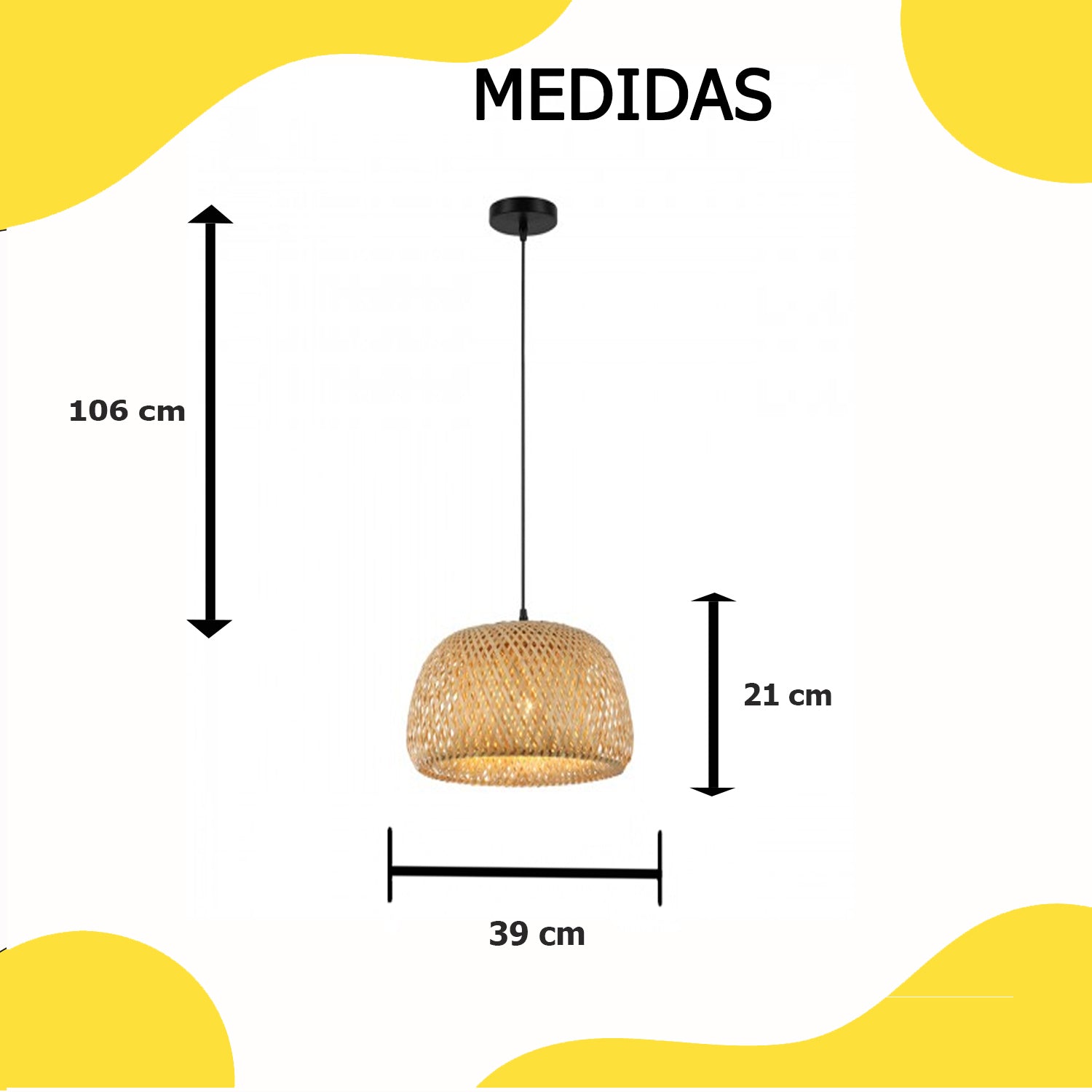 Lámpara de Techo Bambú C366/BMB – Calux